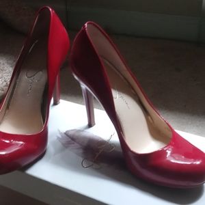 Jessica Simpson Oscar Red Round toe patent leather